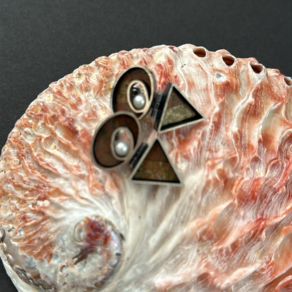 Contemporary Handcrafted Pierced Pearl Earrings